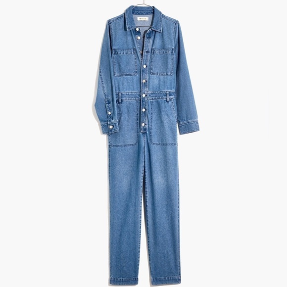 Madewell Denim Relaxed Coveralls Jumpsuit in Glenroy Wash - XXS - Picture 4 of 9
